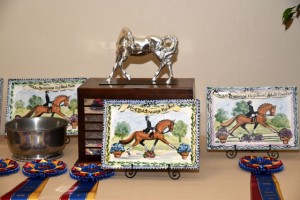 Trophies await their recipients at the MSEDA banquet. Photo by Suzanne Fischer Photography. 